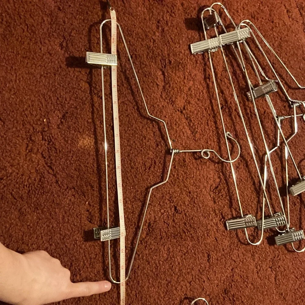 Set of 12 Metal Clip Hangers - Silver Tone